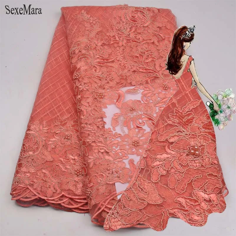 SexeMara2017High Quality Nigerian Lace Fabrics With Stones African French Net Fabric Embroidered Tulle Mesh | Дом и сад