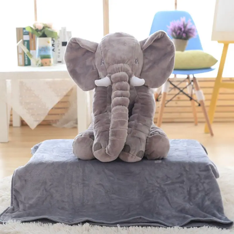 Nooer Stuffed Elephant Plush Toy Soft Elephant Animal Blanket Doll