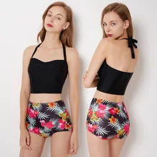 Купальник с высокой талией бикини женский купальный костюм или пуш-ап сексуальный раздельный купальник из полиэстера