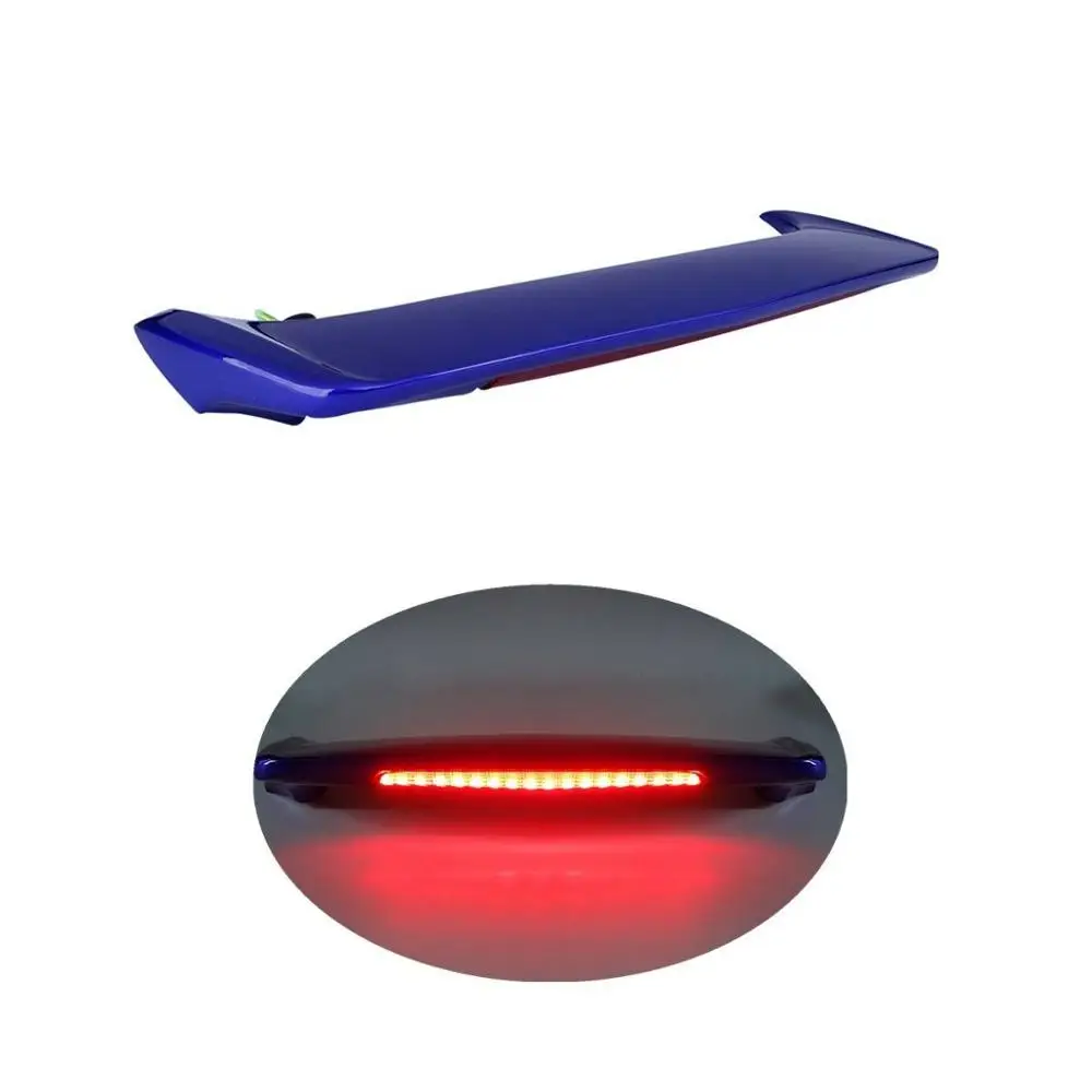 

Motorcycle Blue Trunk Spoiler LED Red Rear Brake Light For Honda Goldwing GL1800 01-17 15 Red/Clear