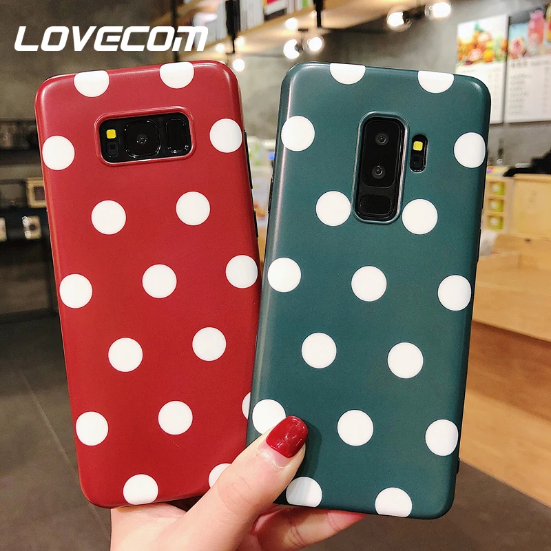 

LOVECOM Geometric Wave point Dot Phone Case For Samsung Galaxy S8 S9 PLUS Note 8 9 Soft IMD Protective Phone Back Cover Coque