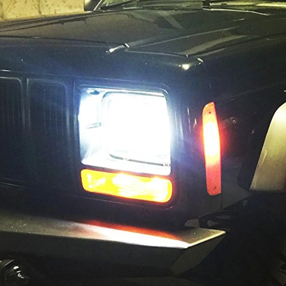 2PCS 5x7 Inch Square LED Headlight HILO Beam Headlamps for Jeep Wrangler Truck (3)