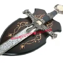 S4856 Серебряный король Израиль Крестоносец Рыцарь Соломон меч W/настенная доска 48,6"