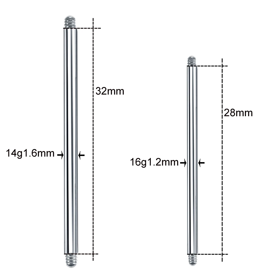 10 шт./лот G23 титановая Золотая прямая штанга, кольцо для пирсинга, Сменные аксессуары 6 мм-40 мм, только не концы, серьги-гвоздики