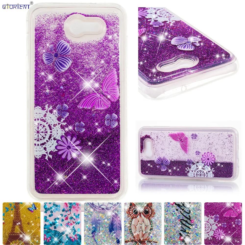 

Bumper Case For Samsung Galaxy Wide 2 Halo J7 Perx J7 Prime Cute Glitter Liquid Quicksand Soft Cover Wide2 SM-J727T1 SM-J727U