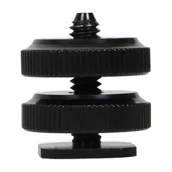 

Metal Tripod Mount Hot shoe Adapter 1/4 inch Screw With Double Layer for Camera Tripod Head Microphone Mic Mount Bracket