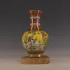 Qing Dynasty Qianlong year mark enamel gold flower and bird appreciation vase antique porcelain ancient porcelain collection 1