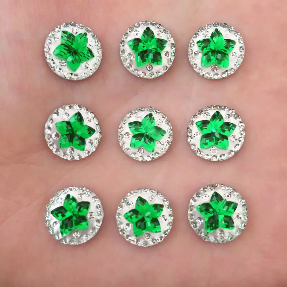 

Resin Round 400pcs 12mm Flower Flatback Scrapbook /Wedding Decoration Diy Craft K228*10
