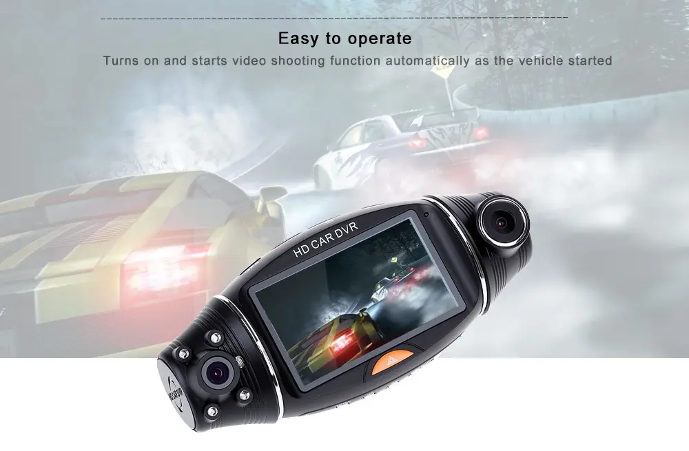  Dual Objektiv Auto DVR GPS Dash Cam Auto Video Fahren Recorder HD Nachtsicht G-sensor Auto rückansi