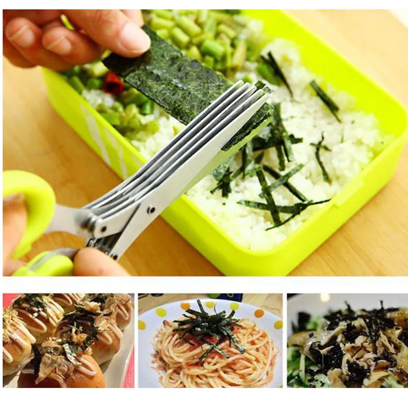 

Stainless Steel Manual Vegetable Cutter For 5 Layer Shredded Scallion Bade Herb Scissors Kitchen Knives Tools