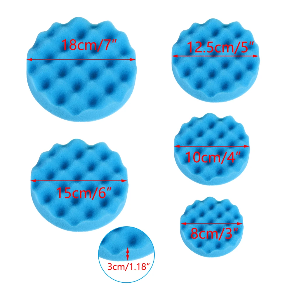 12 шт. автомобиль 3/4/5/6/" Губка для полировки вафельных колодки комплект для авто полировочное колесо комплект Авто-Стайлинг