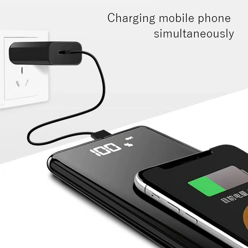 10000 мАч переносное Беспроводное зарядное устройство power Bank для iPhone 8 мобильных телефонов 2A Быстрый двойной usb-порт внешний аккумулятор резервного питания