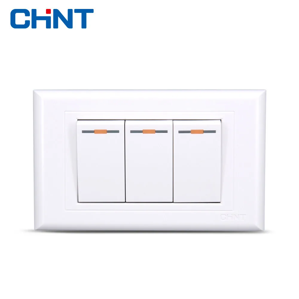 

CHINT Switch Socket 118 Type Home Switch NEW5G Two Position Three Gang Two Way Switch Panel