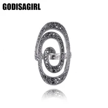 New Fashion Crystal Silver Plated Spiral Ring Women for Elegant Full Finger Love Wedding Rings Jewelry