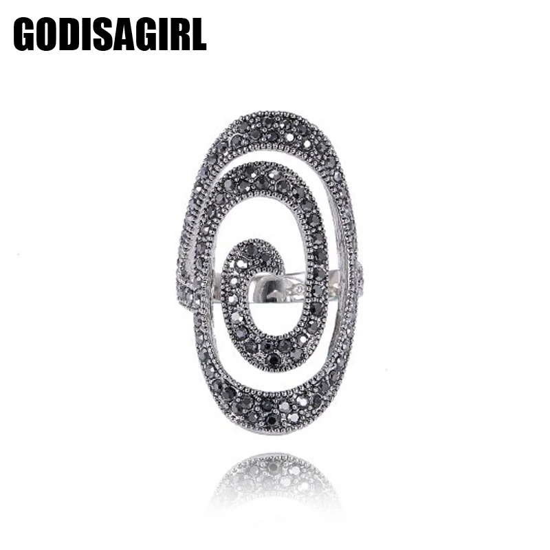 New Fashion Crystal Silver Plated Spiral font b Ring b font Women for Elegant Full font