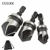 FATCOOL 90 Degree 1/4 Hex Shank Drill Bit 5 Flute 12-19mm Chamfer Counter Sink Chamfering Debur Countersink Woodworking Tool ► Photo 1/3