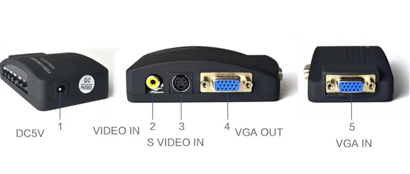 S-video Композитный RCA AV в VGA конвертер с USB питания для ТВ к ПК конвертер(VGA кабель не входит в комплект