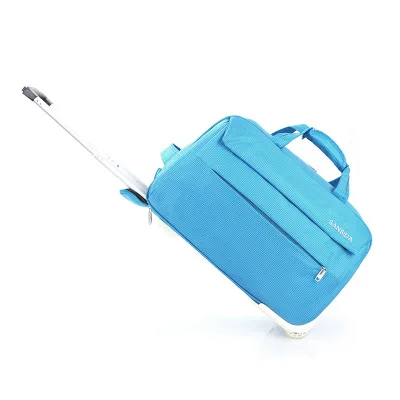 BXJZHTLRZK Мода багажа плотные водонепроницаемые прокатки чемодан стиль тележки для женщин и мужчин Дорожная сумка чемодан с колесами - Цвет: Небесно-голубой