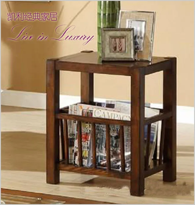 Wholesale and retail red oak table minimalist sofa side coffee magazine creative storage American | Мебель