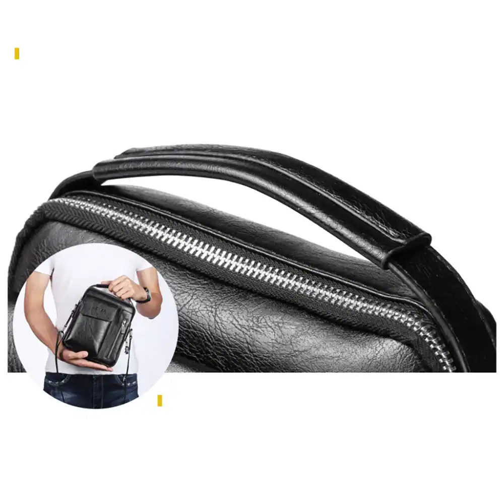 Bandolera Vintage para hombre, bolso de cuero Pu, bolso de mensajero para hombre, bolso Vintage con cremallera para hombre, Dropship Y424 Bandolera Vintage para hombre, bolso de cuero Pu, bolso de mensajero para hombre, bolso Vintage con cremallera para hombre, Dropship Y424