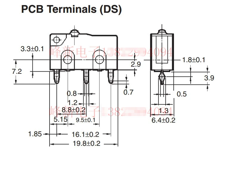 D2SW-P01-3M-34 waterproof and dust-proof micro-limited travel switch touches 2pin normally open with wire 2_副本