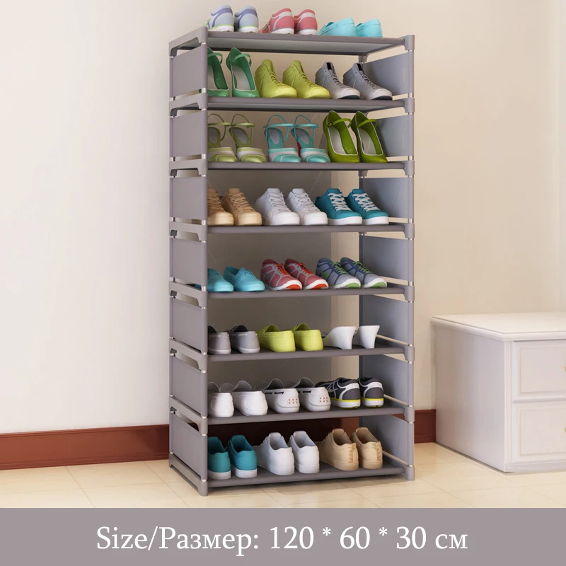 Actionclub Eight Layers Metal Non-woven Cloth Shoe Rack Storage Space Saver Shoes Shelves DIY Books Shelf Organizer Furniture