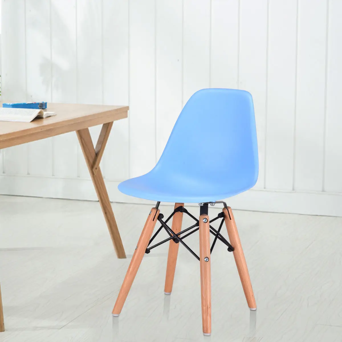 Giantex Modern Kids Dining Side Armless Chair Blue Molded Plastic Seat Wood Legs Children Chairs Home Furniture HW56499NY Giantex Modern Kids Dining Side Armless Chair Blue Molded Plastic Seat Wood Legs Children Chairs Home Furniture HW56499NY