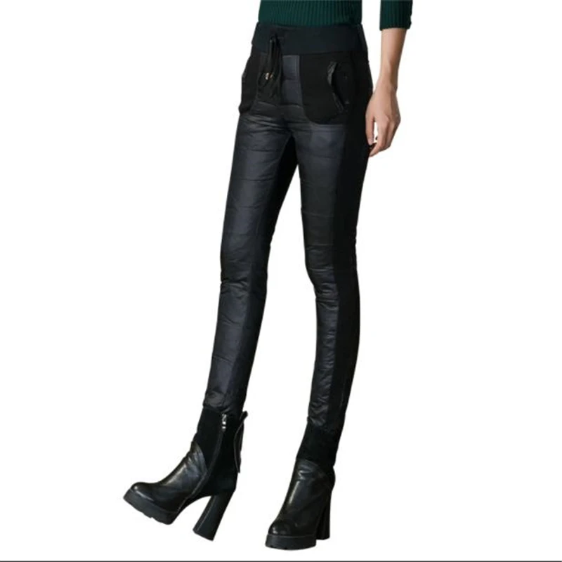 

Women Warm Down Trousers Lady Oversized Down Capris Female Plus Size Winter Thick Down Pants Woman 100% White Duck Down Pants