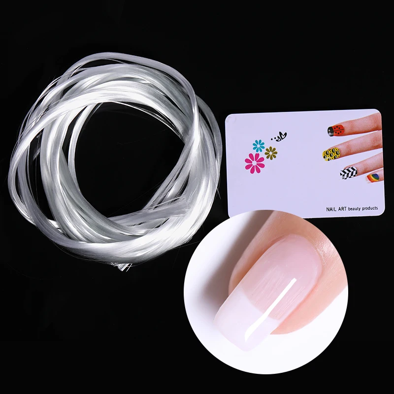 

1m/1.5m/2m Nail Extension Fiber Building Tips Nail Quick Extension DIY Nails White Acrylic Fiberglass With Scraper Tool