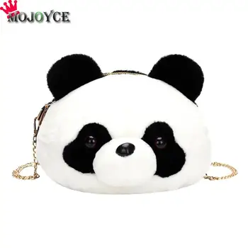 

Cute Plush Panda Shoulder Bags Women Girls Chain Zipper Messenger Clutch crossbody bags for women