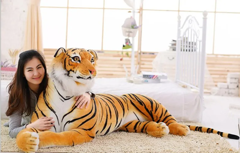 Dorimytrader Simulation Animal Tiger Plush Toy Large Stuffed Animals Realistic Tigers Toys for Children Gift Home Decoration 170cm (23)