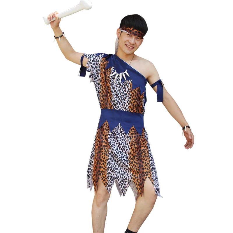 Хэллоуин Дети Леопард дикарь пещерный человек croods flintstones примитивный сексуальный индийский костюм Карнавальные костюмы для мужчин Необычные - Цвет: ZC-080