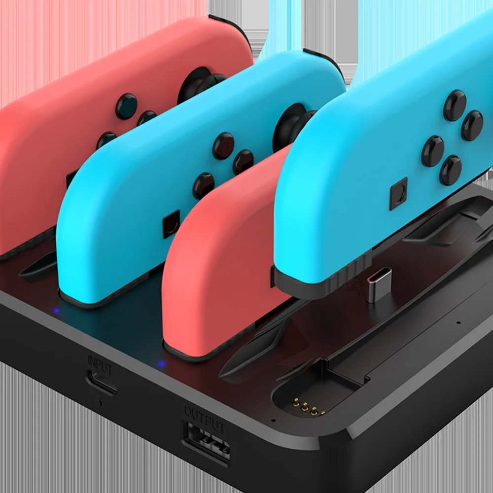 Зарядная док-станция 7-в-1 Зарядное устройство Держатель Стенд совместим с Nintendo Switch Pro с Тип-C кабель для зарядки игровой Aceessory