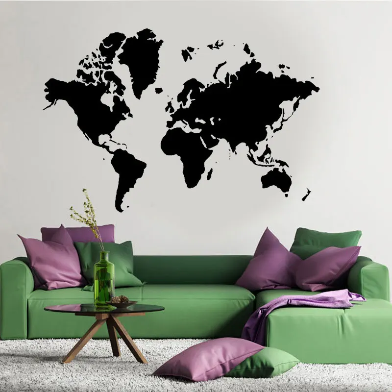 

World Map Wall Art Vinyl Stickers Home Decor Removable Mural Earth Vinyl Transfer Graphic Decal Decor Globe Stencil C409