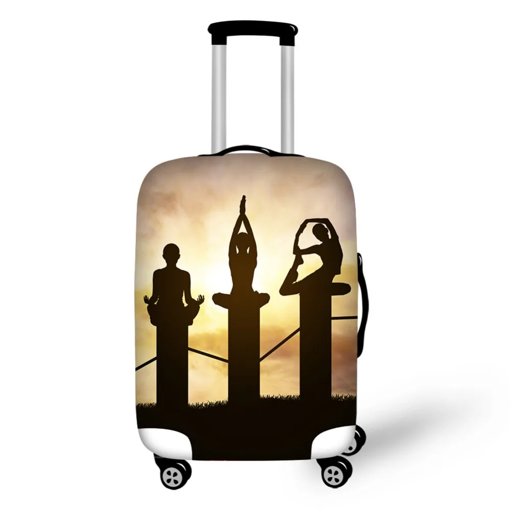 Yoga dancing patterns Elastic Luggage Protective Cover Zipper Suit For 18-32 inch Trunk Case Travel Suitcase Covers Bags