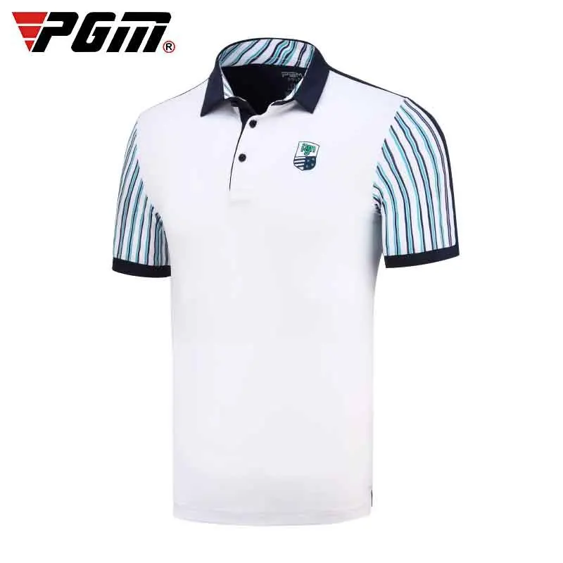 Футболка для гольфа, PGM, одежда для гольфа, мужские рубашки для гольфа, летняя дышащая эластичная форма с короткими рукавами, спортивная одежда, D0707