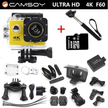 Действий камеры F60 4 К 2.7 К 1080 P Allwinner V3 go pro стиль спорт WiFi 2.0 170D Шлем Cam подводные перейти водонепроницаемый pro камеры