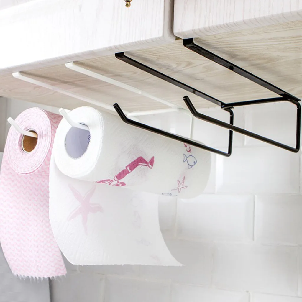 

kitchen Hook Type Roll Paper Metal Organizer Wall-Mounted Bathroom Storage Rack Home Finishing Rack w613