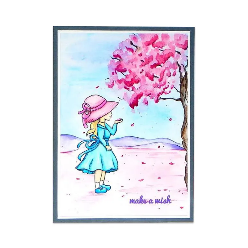 

YaMinSanNiO Stamps with Dies Metal Cutting New Dies Girl Butterfly for 2019 Craft Frame Die Scrapbooking Card Making Die Cut