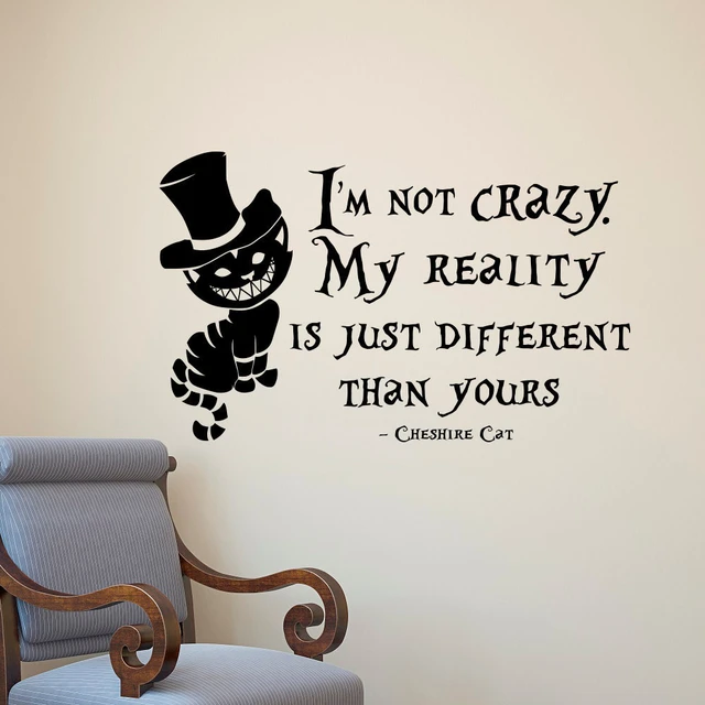 Alice in Wonderland Quote Wall Vinyl Decals Cheshire Cat Bedroom