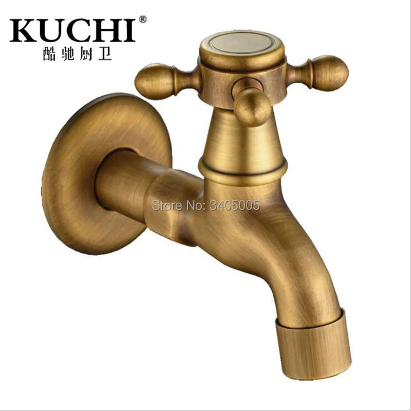 KUCHI TB02-F Antique Wall Mounted Washing Machine Faucet Ceramic Core Valve Cold Water Tap Quick Open | Обустройство дома