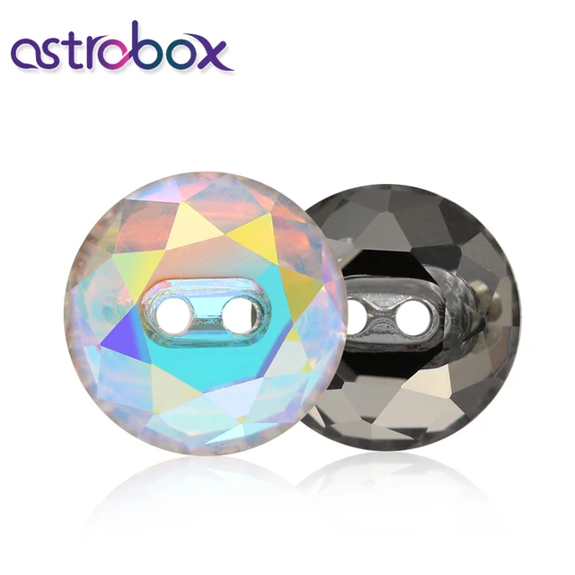 Astrobox 5pcs 12mm K9 유리 유형 라운드 라인 석 크리스탈 단추 패브릭 장식/의류 바느질 버클 액세서리
