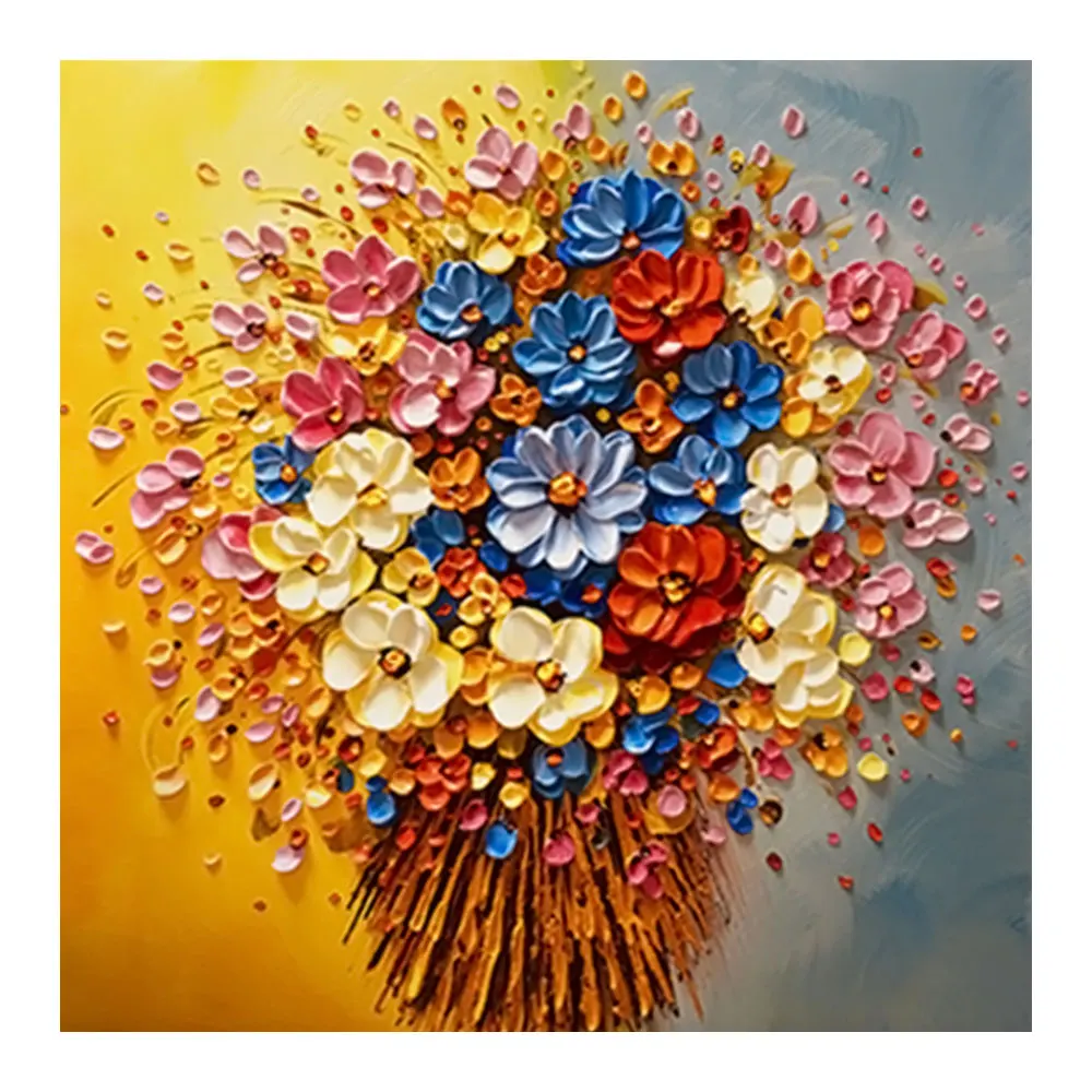 

floral Diamond Painting Full Round Oil painting style New DIY Sticking Drill Cross Embroidery 5D Stereoscopic Home Decoration