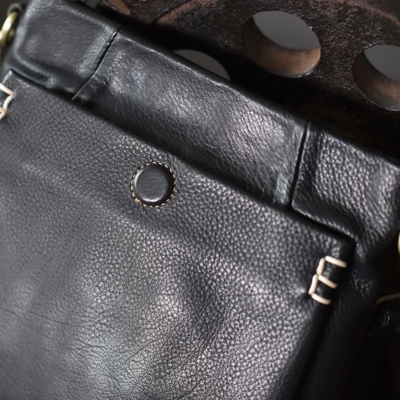 AETOO New head cowhide vertical single shoulder bag, men's casual leather trend soft skin oblique cross bag