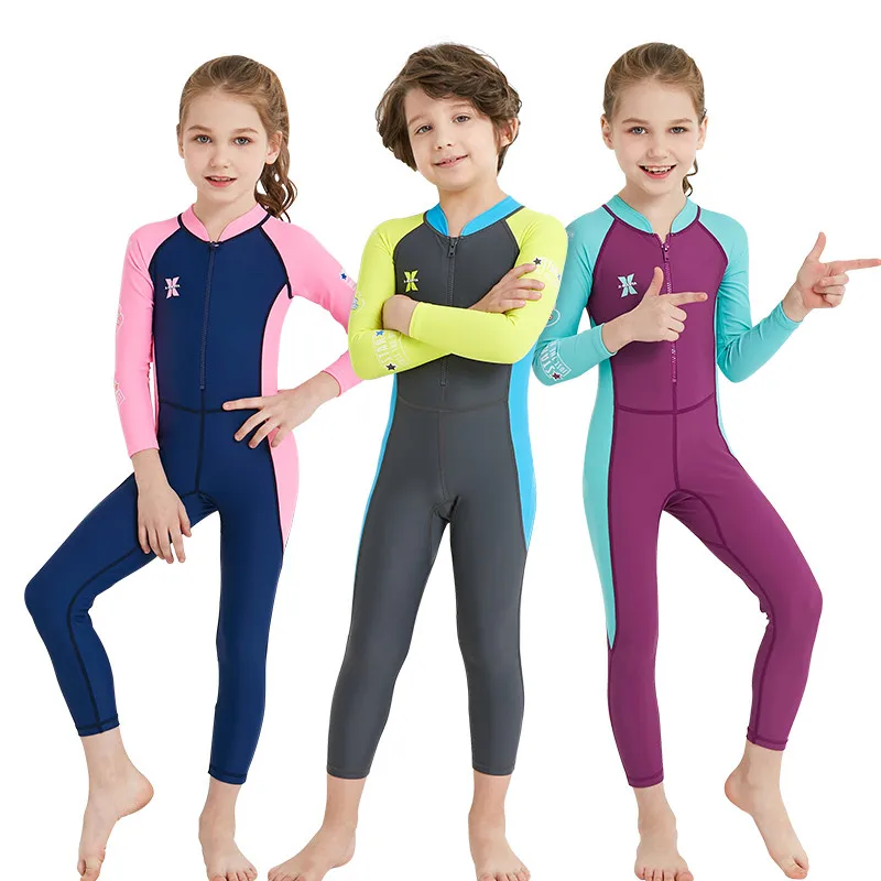 

Womail Boys and Girls Conjoined Sunscreen Diving Slim Diving Suit Quick Dry Surfer Siamese UV Protection Swimsuit