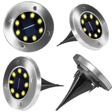 Firya 2 шт. 8 светодиодный солнечный наземные лампы модернизированные наружные садовые водонепроницаемые лестничные ступени для лужайки тропинка подъездная дорога