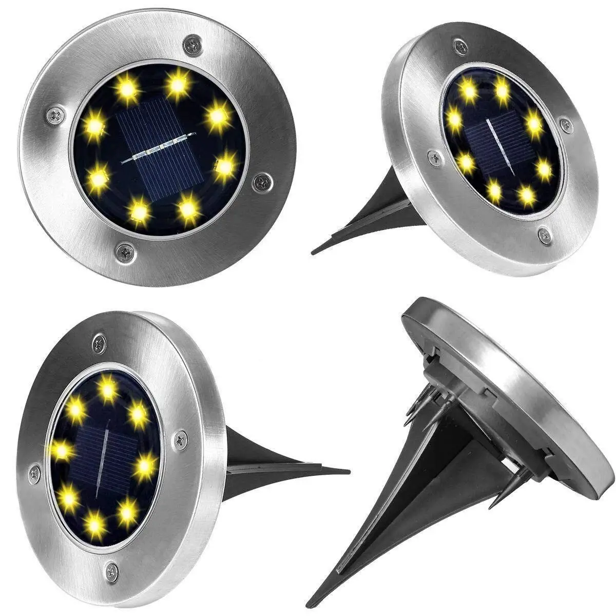 

Firya 2Pcs 8 LED Solar Ground Lights Upgraded Outdoor Garden Waterproof Floor Stairs Lights for Lawn Pathway Yard Driveway