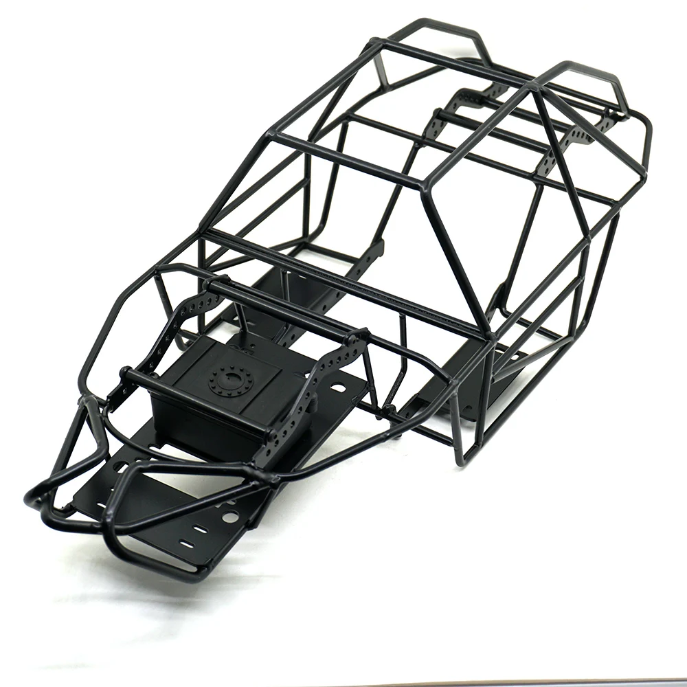 

Black 1/10 Scale RC Metal Frame Roll Cage w/inner Parts Rock Crawler Body Black Chassis Climbing Truck Parts SCX10