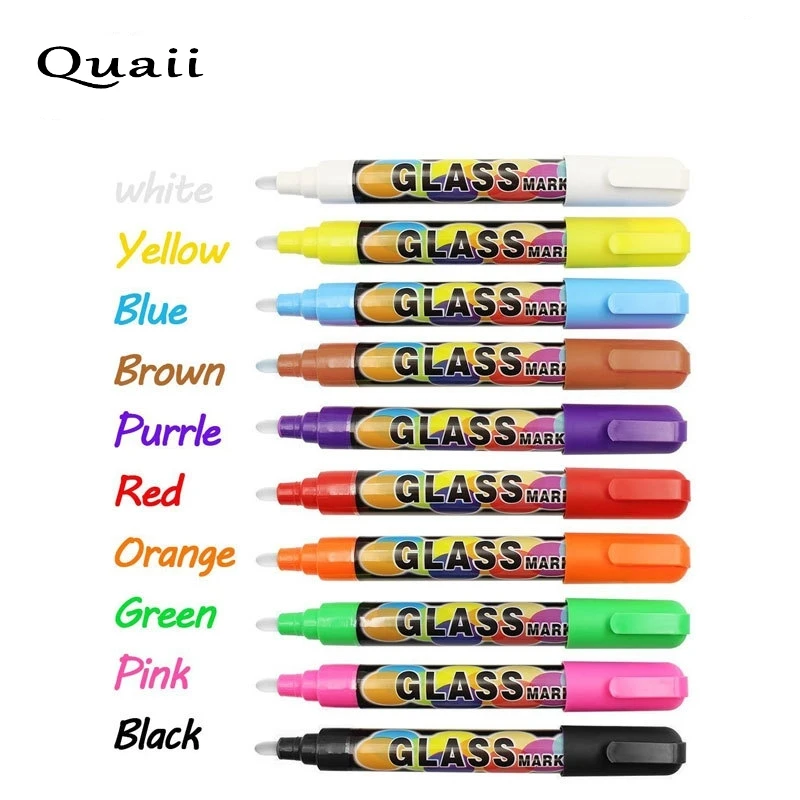 Quaii 12 colors liquid chalk white board maker pen erasable glass