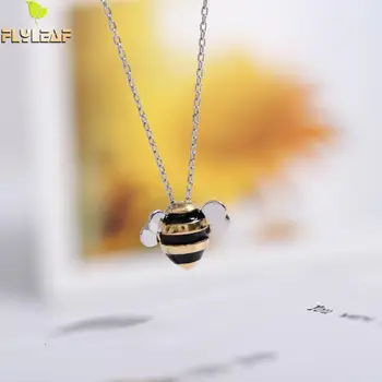 

Flyleaf 925 Sterling Silver Cute Bees Necklaces & Pendants For Women High Quality Lady Sterling-silver-jewelry Collares Mujer
